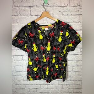 Dr Seuss Christmas‎ Scrub top The Grinch women’s size Large